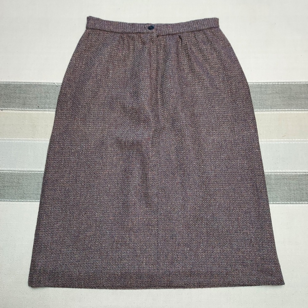 Oscar de la Renta Rayna Wool Tweed Suit Jacket Blazer Pencil Skirt Set Gray 7/8 - Picture 11 of 14